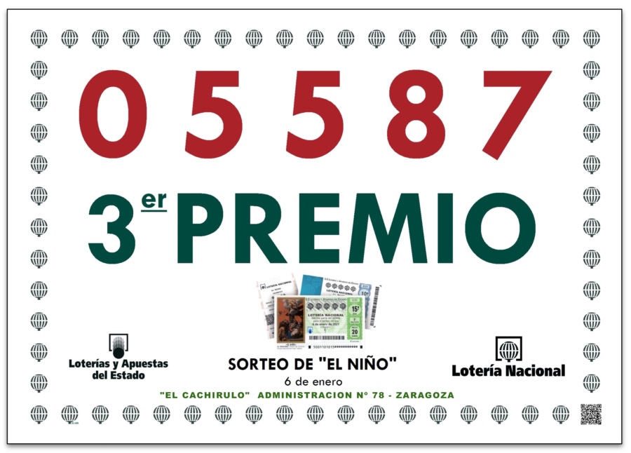 Tercer Premio de la Lotería del Niño de 2021